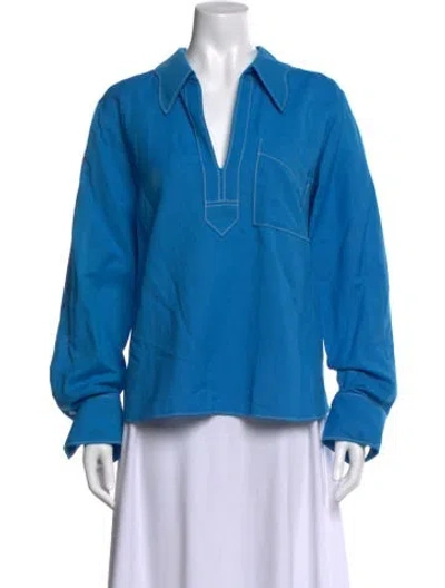 Pre-owned Anna Cate Long Sleeve Top In Blue