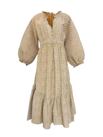 Anna Cate Madison Midi Dress In Sienna Stamp In Multi