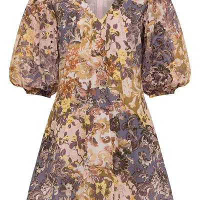 Anna Cate Marie Dress In August Bloom In Brown