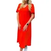 Anna Cate Meredith Midi Dress In Orange Dot Com In Red
