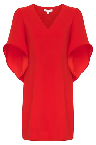 Anna Cate Meredith Short Sleeve Dress In Fiery Red