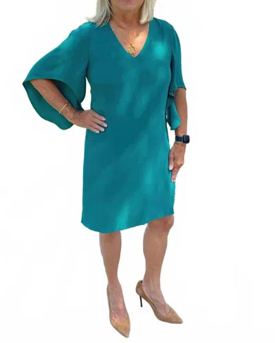 Anna Cate Meredith Short Sleeve Dress In Peacock In Green