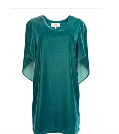 Anna Cate Meredith Velvet Dress In Rainforest In Green