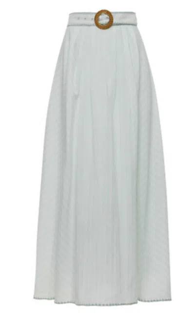 Anna Cate Mimi Maxi Skirt In Mint Aqua In White