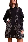 Shop Anna Cate Mina Dress In Black/lime Stitch In Multi