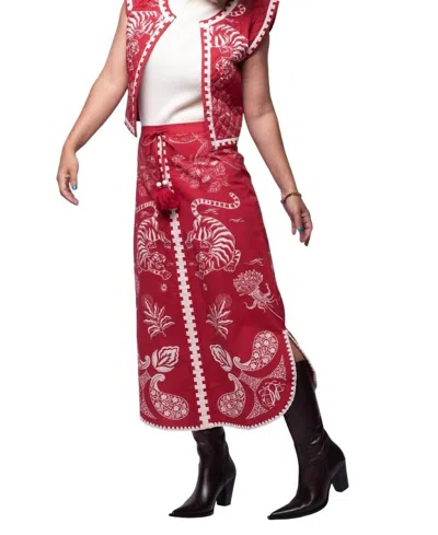 Anna Cate Molly Skirt In Scarlet Tiger In Multi