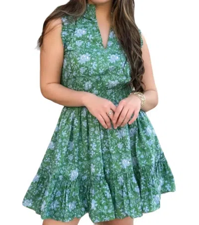 Anna Cate Morgan Mini Dress In Lotus Garden In Green