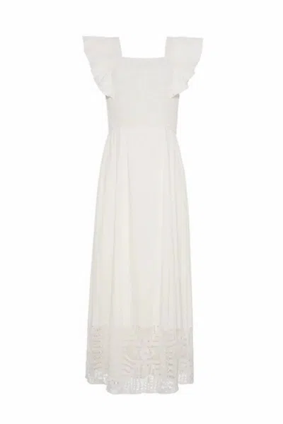Anna Cate Natalia Maxi Dress Crochet In Natural Ivory In White