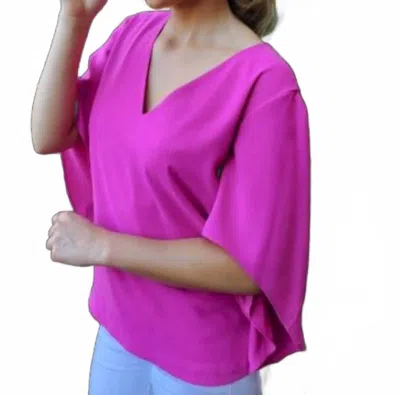 Anna Cate Nina Short Sleeve Top In Pink In Multi