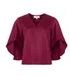ANNA CATE NINA SUEDE TOP IN BEET RED