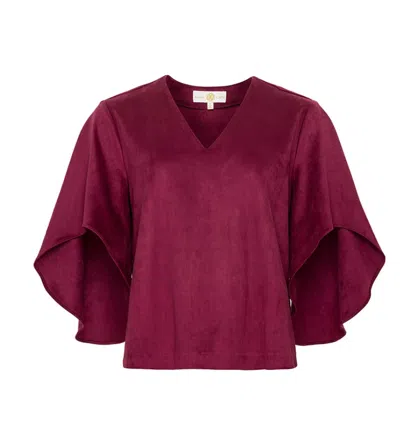 Anna Cate Nina Suede Top In Beet Red In Burgundy