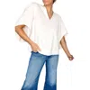 Anna Cate Nina Suede Blouse In Orchid Ice In White