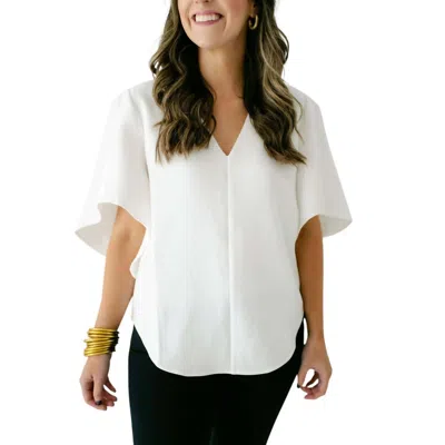 Anna Cate Nina Top Blouse In White In Multi