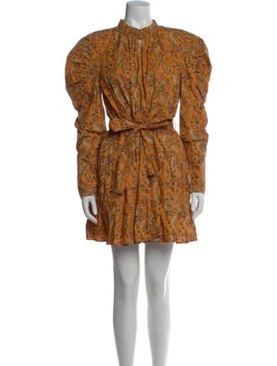 Pre-owned Anna Cate Paisley Print Mini Dress In Brown
