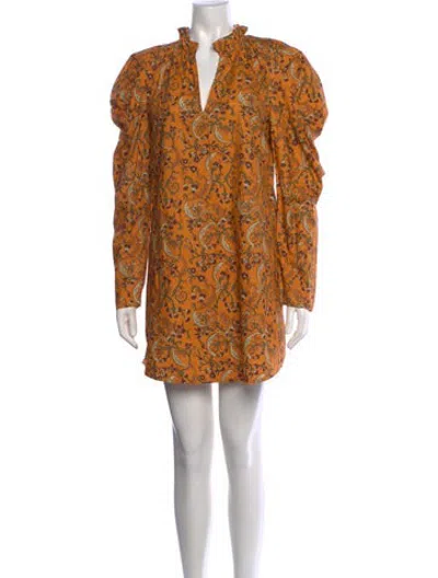 Pre-owned Anna Cate Paisley Print Mini Dress W/ Tags In Orange