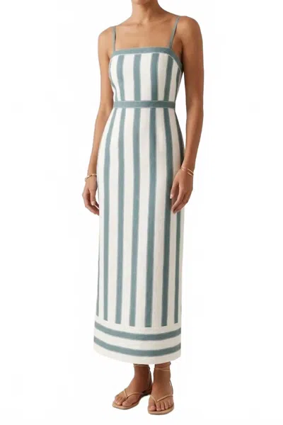 Anna Cate Penelope Midi Dress In Dunlin Stripe In Gray