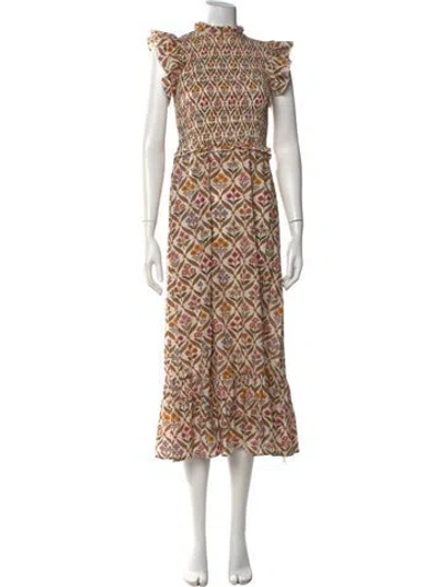 Pre-owned Anna Cate Printed Long Dress In Multi