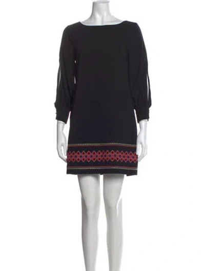 Pre-owned Anna Cate Printed Mini Dress In Black