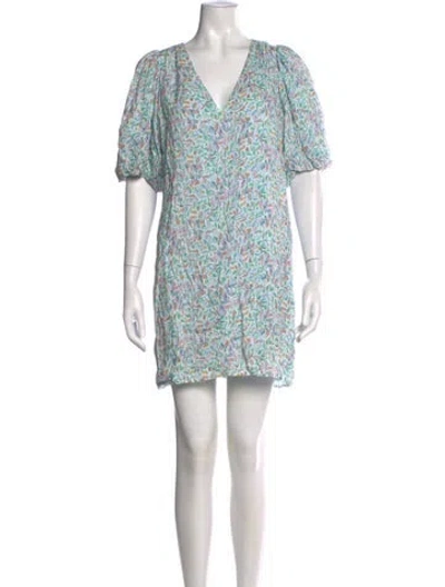 Pre-owned Anna Cate Printed Mini Dress In Blue