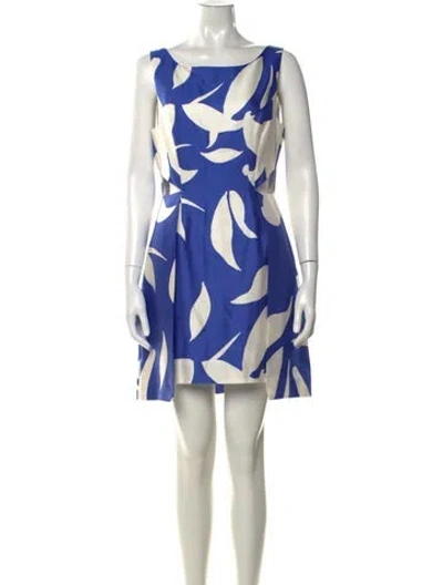 Pre-owned Anna Cate Printed Mini Dress In Blue