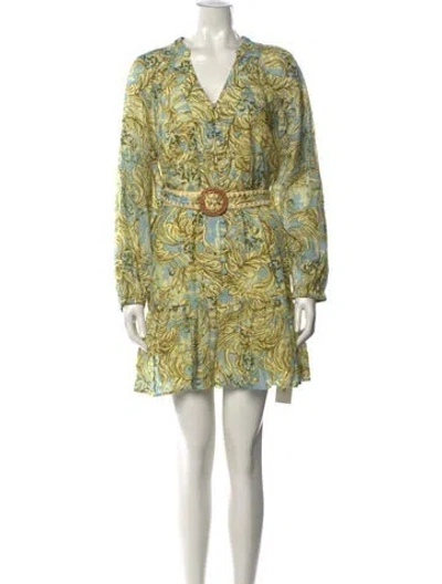 Pre-owned Anna Cate Printed Mini Dress In Green