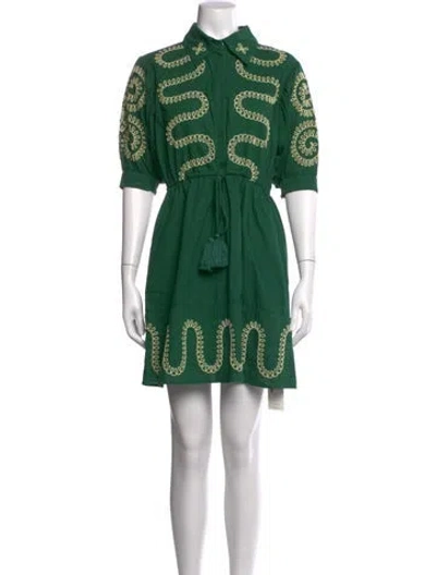 Pre-owned Anna Cate Printed Mini Dress In Green