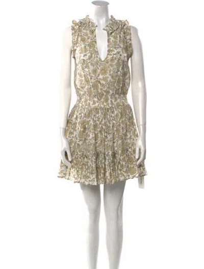 Pre-owned Anna Cate Printed Mini Dress In Neutral