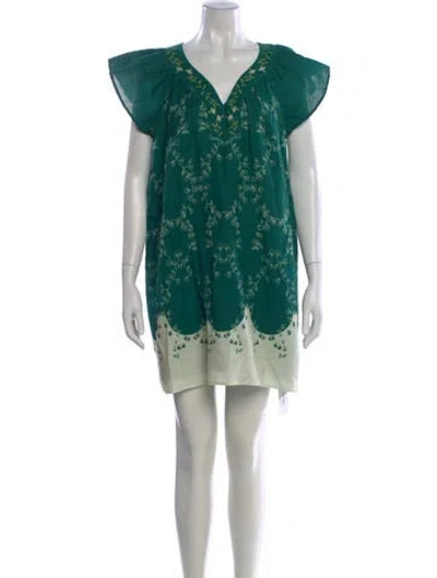 Pre-owned Anna Cate Printed Mini Dress W/ Tags In Green