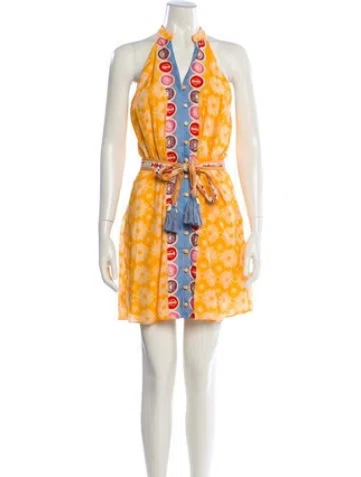 Pre-owned Anna Cate Printed Mini Dress In Yellow