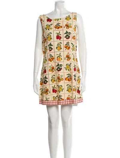 Pre-owned Anna Cate Printed Mini Dress In Yellow