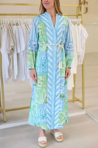 Anna Cate Riley Caftan Dress In Monaco In Green