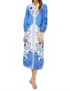 Anna Cate Riley Caftan Dress In Royal Forest In Multi