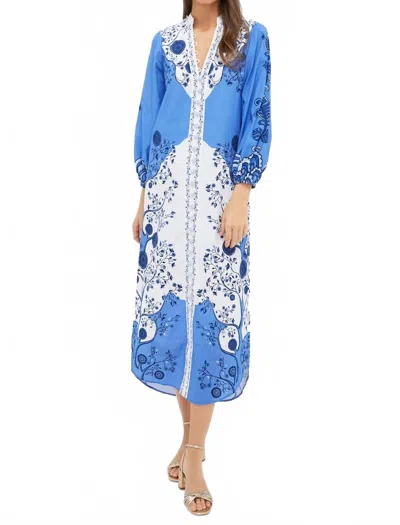 Anna Cate Riley Caftan Dress In Royal Forest In Multi