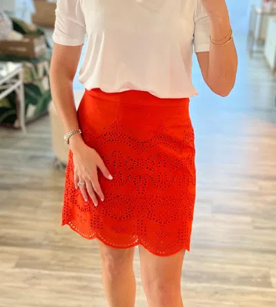 Anna Cate Sara Skirt In Cherry Eyelet