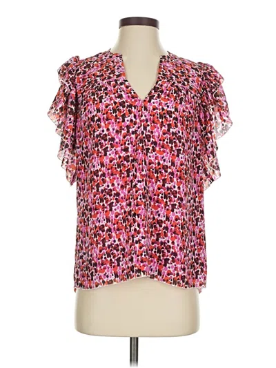 Pre-owned Anna Cate Short Sleeve Blouse In Pink