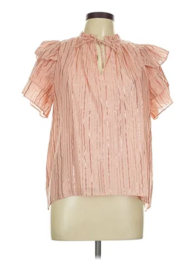 Pre-owned Anna Cate Short Sleeve Blouse In Pink