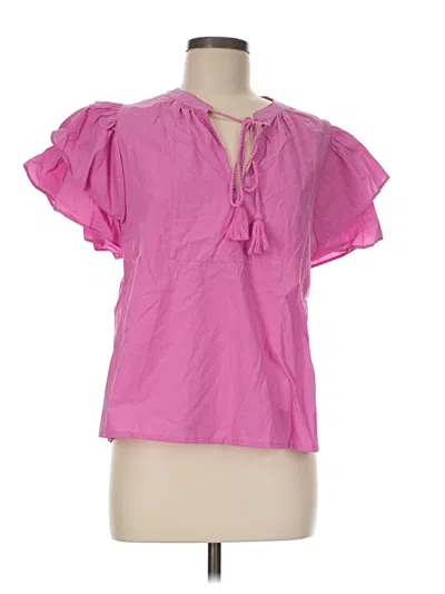 Pre-owned Anna Cate Short Sleeve Blouse In Pink