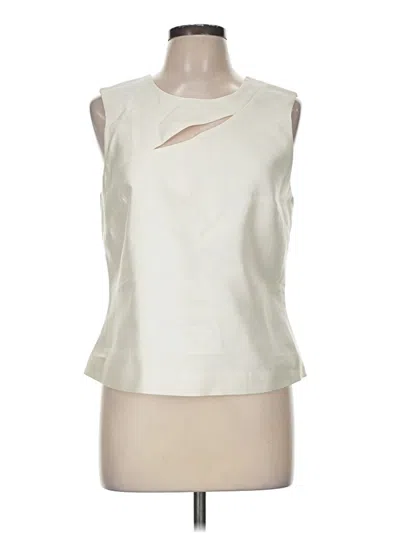 Pre-owned Anna Cate Sleeveless Silk Top Ivory Keyhole Neckline Tops