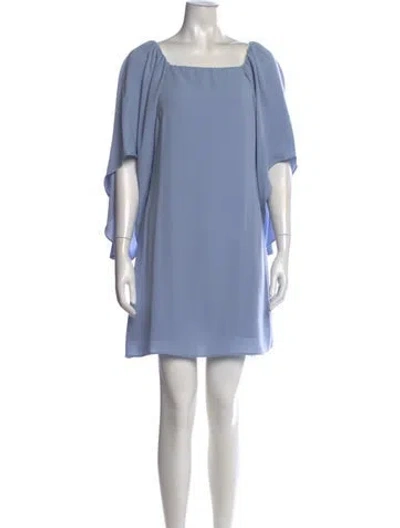 Pre-owned Anna Cate Square Neckline Mini Dress In Blue