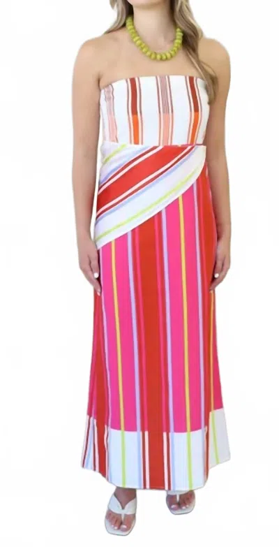 Anna Cate Stella Dress In Bright Stripe In Pink