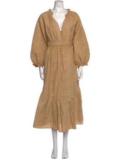 Pre-owned Anna Cate Striped Long Dress In Neutral