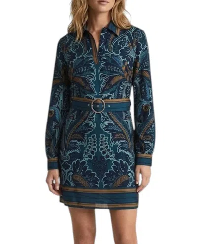 Anna Cate Tally Long Sleeve Dress In Blue Floral