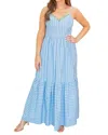 Anna Cate Tyler Midi Dress In Blue Stripe In Blue