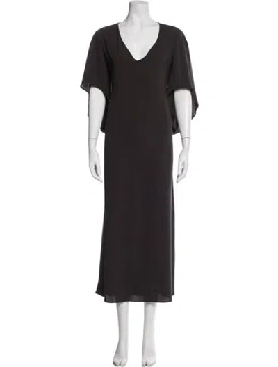 Pre-owned Anna Cate V-neck Long Dress In Brown