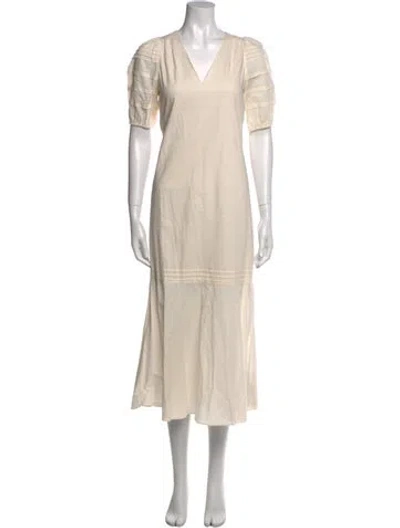 Pre-owned Anna Cate V-neck Long Dress In Neutral