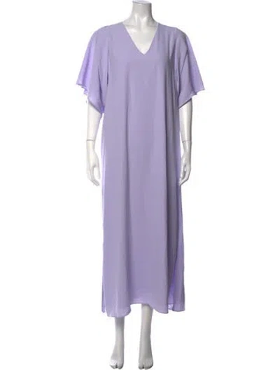 Pre-owned Anna Cate V-neck Long Dress In Purple