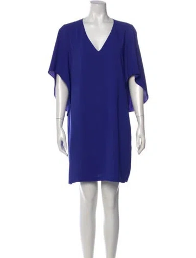 Pre-owned Anna Cate V-neck Mini Dress In Blue