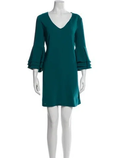 Pre-owned Anna Cate V-neck Mini Dress In Green