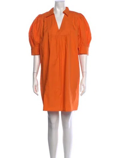Pre-owned Anna Cate V-neck Mini Dress In Orange