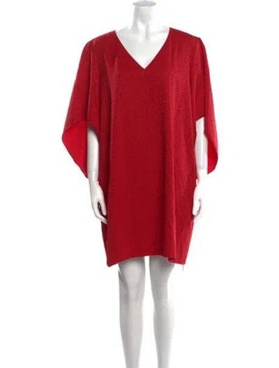 Pre-owned Anna Cate V-neck Mini Dress In Red